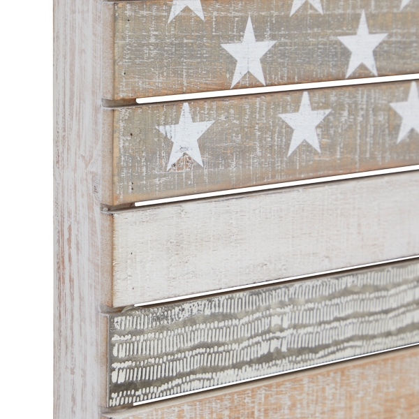 Distressed Wood American Flag Wall Plaque