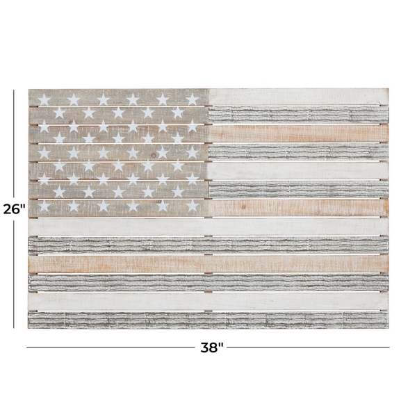 Distressed Wood American Flag Wall Plaque