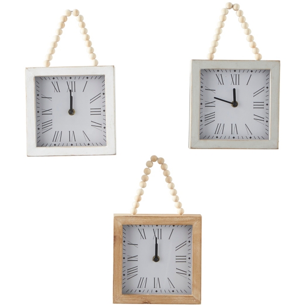 Square Wood Beaded Wall Clocks, Set of 3 Kirklands Home