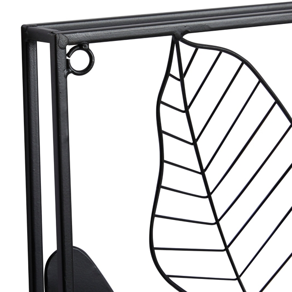 Metal Palm Leaf Panel Wall Plaques, Set of 2