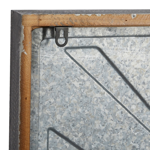 Square Galvanized Metal Wall Clock