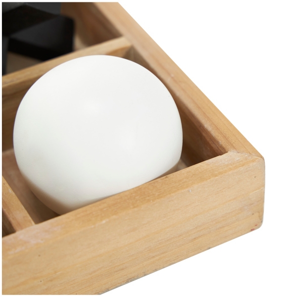 Wooden Black & White 3D Tic Tac Toe Set