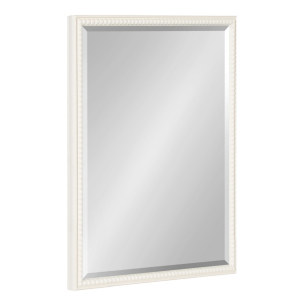 White Vintage Beaded Wall Mirror, 24 in. Kirklands Home