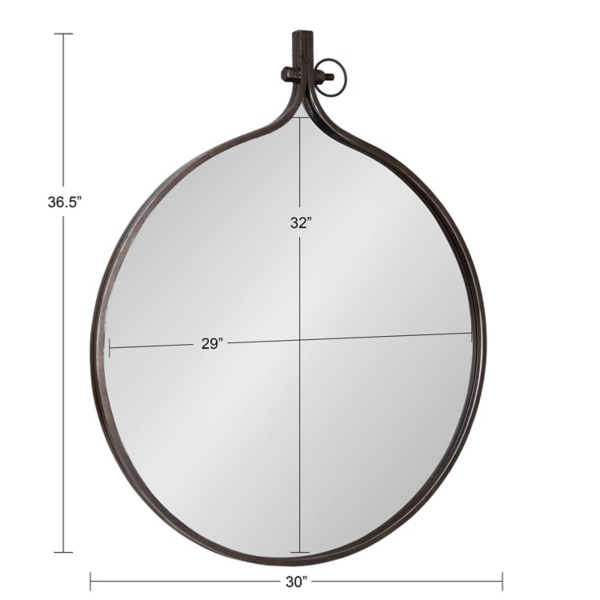 Bronze Metal Antique Round Wall Mirror