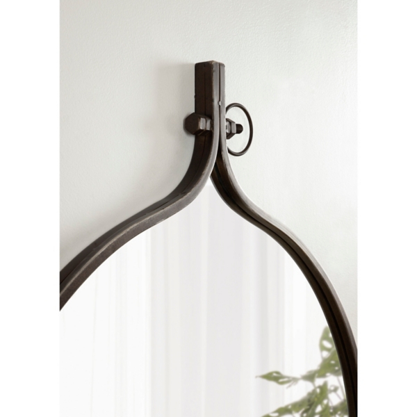 Bronze Metal Antique Round Wall Mirror