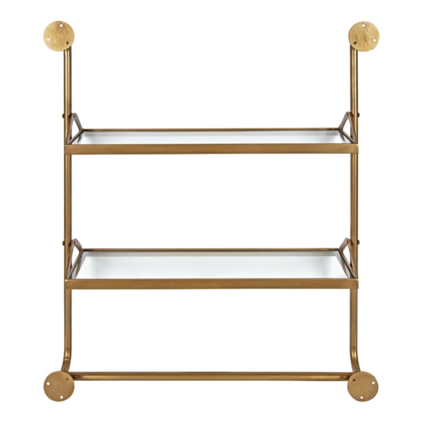 Merit Gold Metal Wall Shelf with Hooks