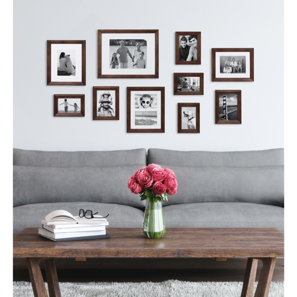 Dark Brown Wood 10-pc. Gallery Wall Frame Set