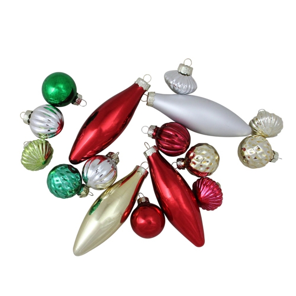 Red & Green Traditional Christmas Ornament Set