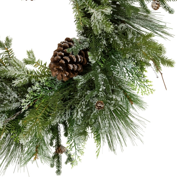 Frosted Pine and Cedar Wreath