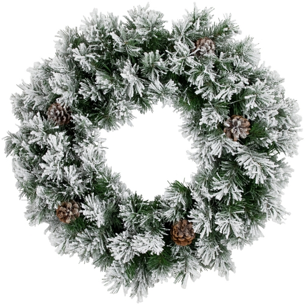 Flocked Angel Pine Wreath