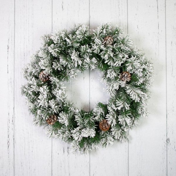 Flocked Angel Pine Wreath