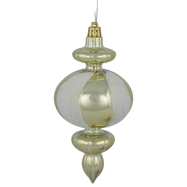 Champagne and White Finial Ornaments, Set of 8
