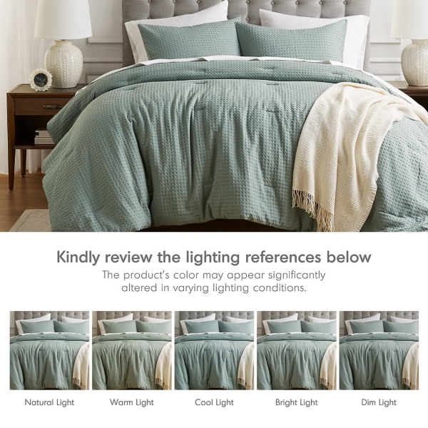 Waffle King/California King Comforter Set