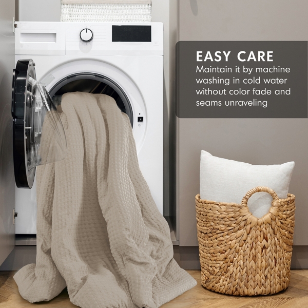 Neutral Waffle Weave Twin/Twin XL Comforter Set