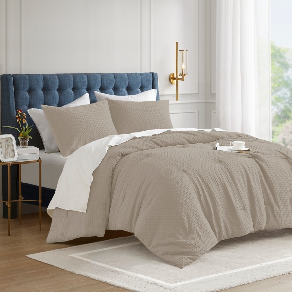 Neutral Waffle King/California King Comforter Set | Kirklands Home