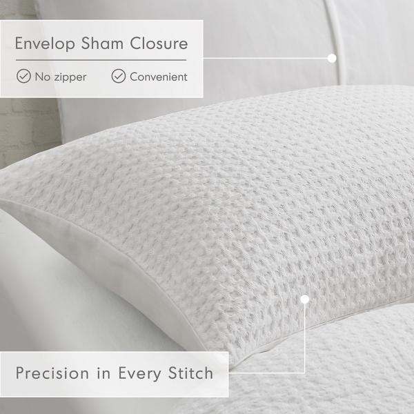 White Waffle King/California King Comforter Set