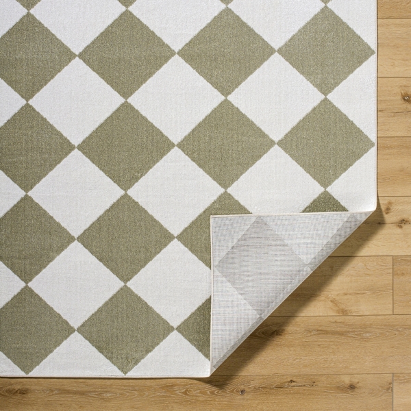 Warm Gray Checkered Area Rug