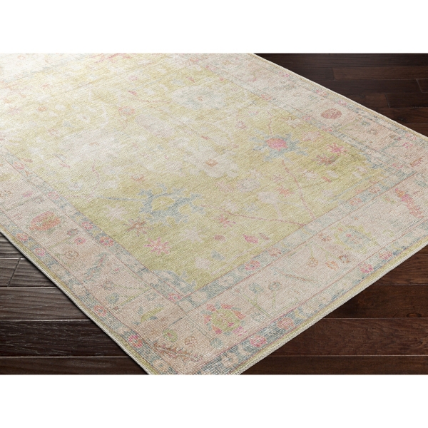 Faded Botanical Washable Area Rug, 6x9