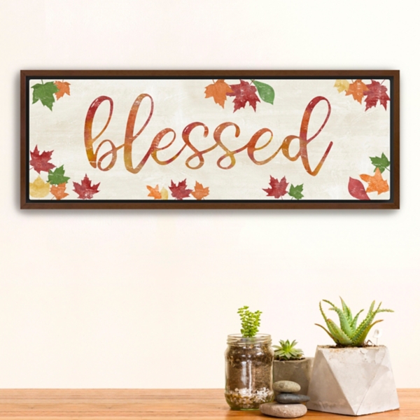 Blessed Leaves Framed Canvas Art Print