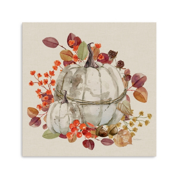 White Harvest Pumpkin Canvas Art Print