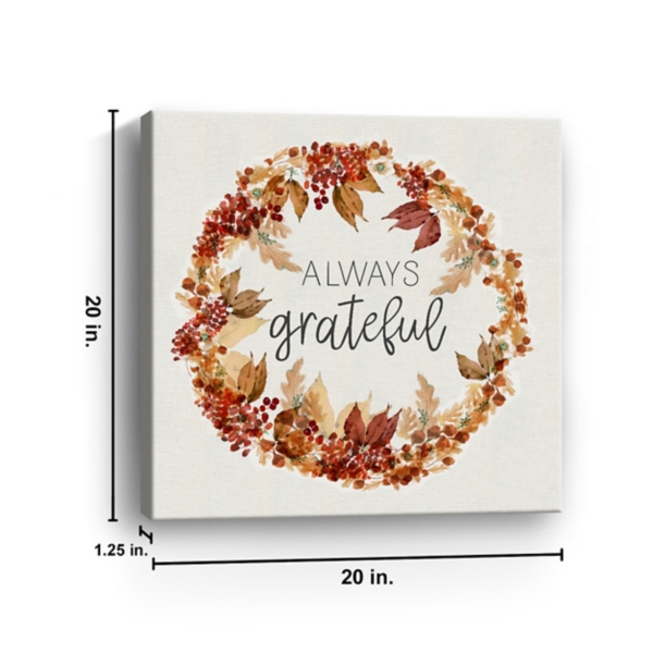 Always Grateful Wreath Canvas Art Print