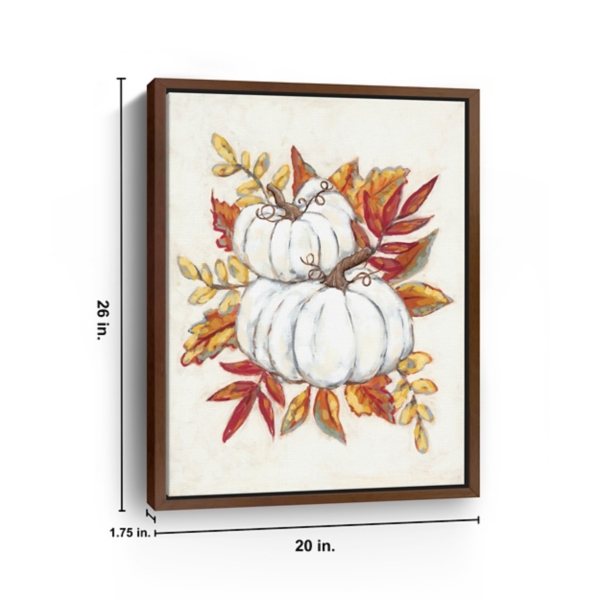 White Pumpkins Framed Canvas Art Print