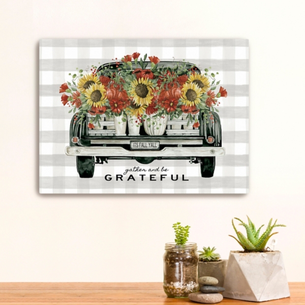 Gather and Be Grateful Truck Canvas Art Print
