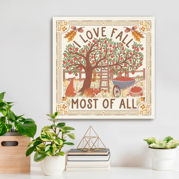 I Love Fall Most of All Canvas Art Print