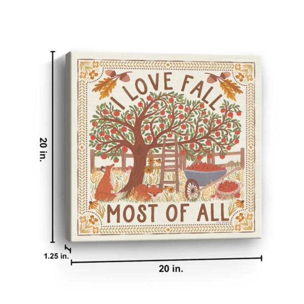 I Love Fall Most of All Canvas Art Print