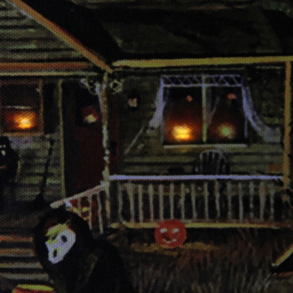 LED Creepy House Halloween Canvas Art Print