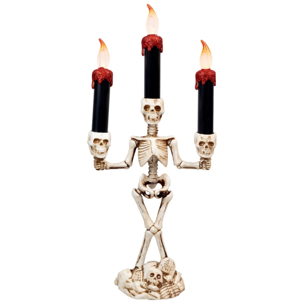 LED Dripping Skeleton Halloween Candelabra