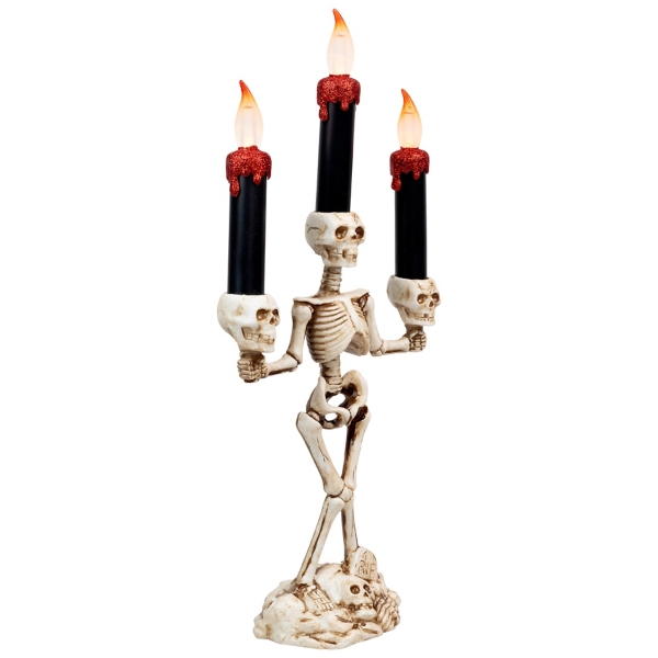 LED Dripping Skeleton Halloween Candelabra