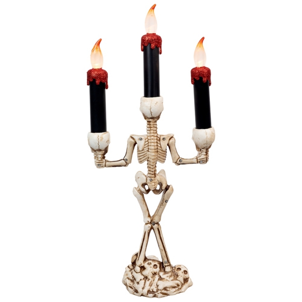 LED Dripping Skeleton Halloween Candelabra