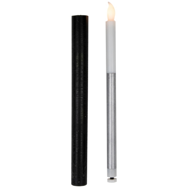 Black LED Flickering Taper Candles, Set of 4
