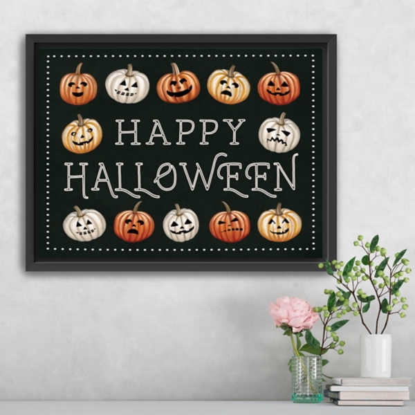 Happy Halloween Jack-o-Lanterns Framed Art Print