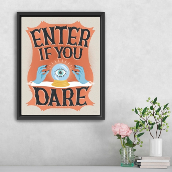 Enter If You Dare Framed Canvas Art Print
