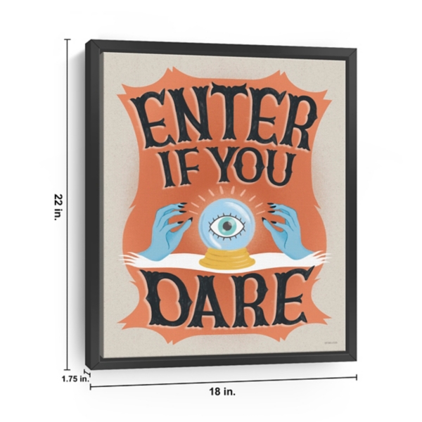 Enter If You Dare Framed Canvas Art Print