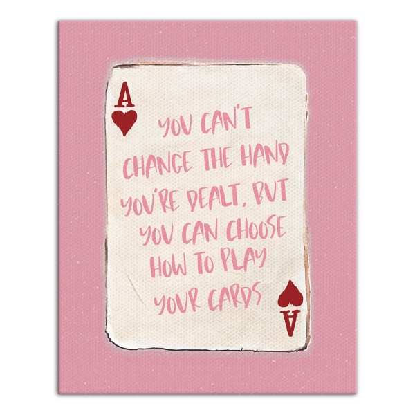 Pink Playing Card Canvas Art Print | Kirklands Home