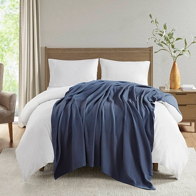 Navy Liquid Cotton Twin Blanket Kirklands Home