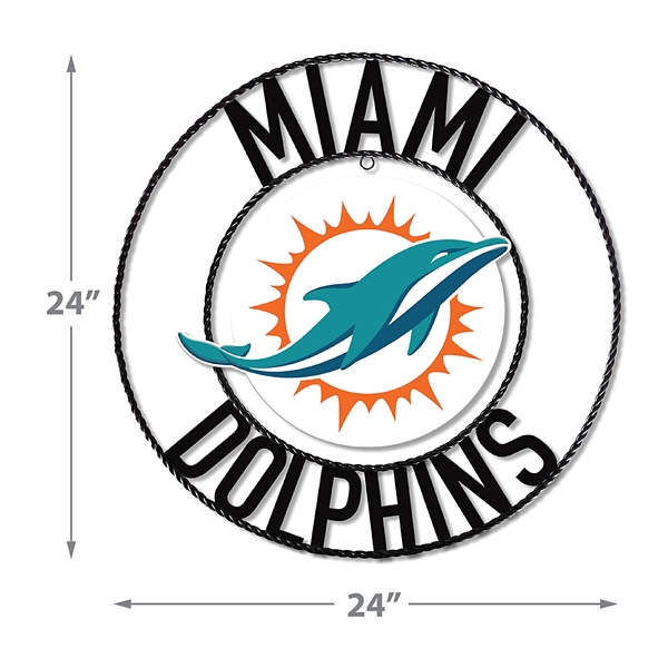 NFL Miami Dolphins Wrought Iron Wall Plaque