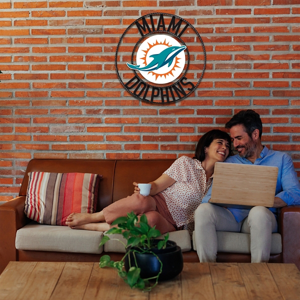 NFL Miami Dolphins Wrought Iron Wall Plaque