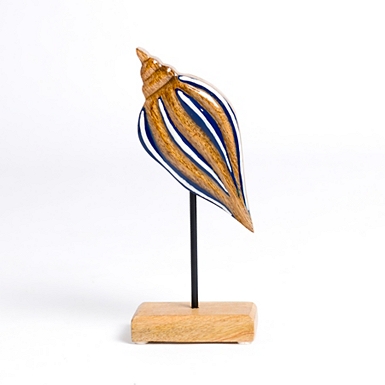 Wooden Seashell Coastal Figurine