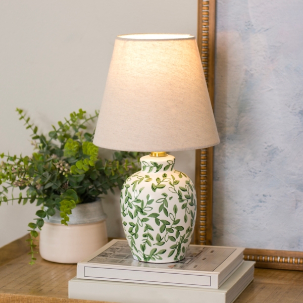 Green Floral Ceramic Table Lamp | Kirklands Home