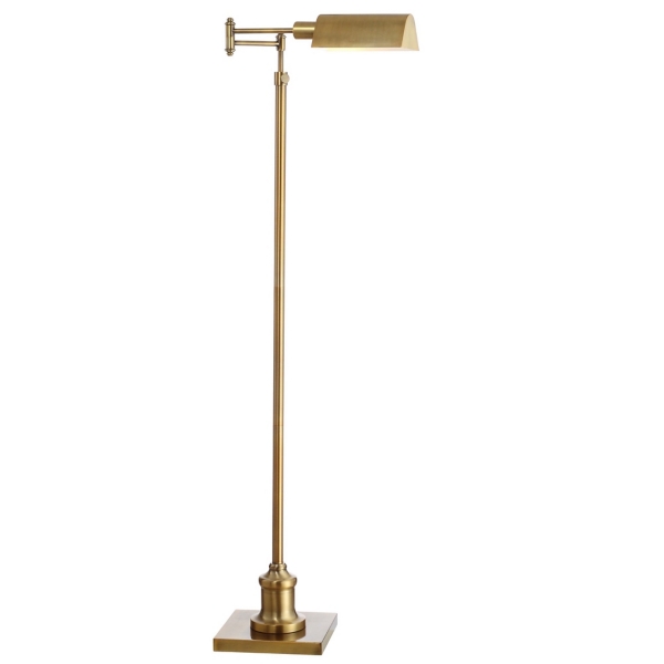 Brass Adjustable Height Pharmacy Floor Lamp