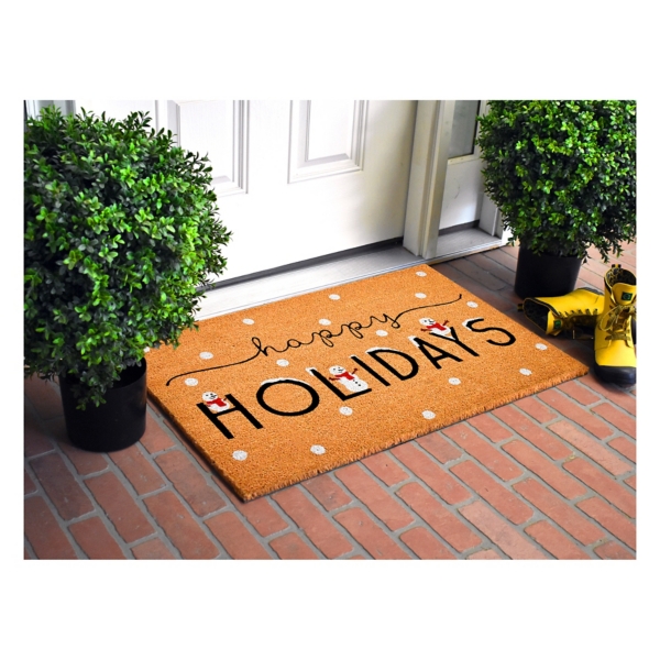 Happy Holidays Snowman Doormat
