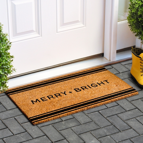 Striped Merry + Bright Coir Doormat