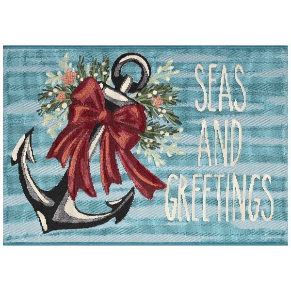 Seas and Greetings Christmas Mat