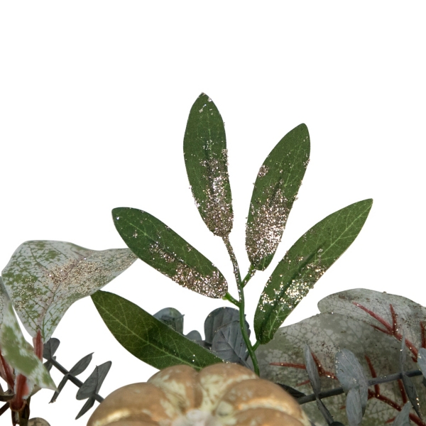 Neutral Pumpkins and Pinecones Swag