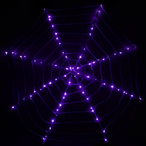 Purple LED Spider Web Decoration