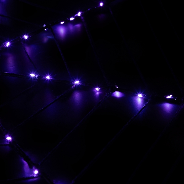 Purple LED Spider Web Decoration